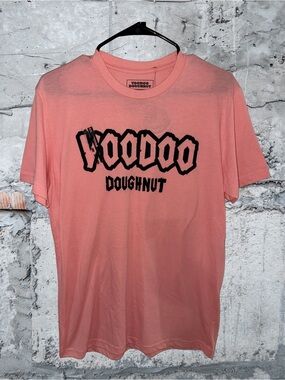 Voodoo Doughnut Men's Short Sleeve Logo Tee - Coral Pink